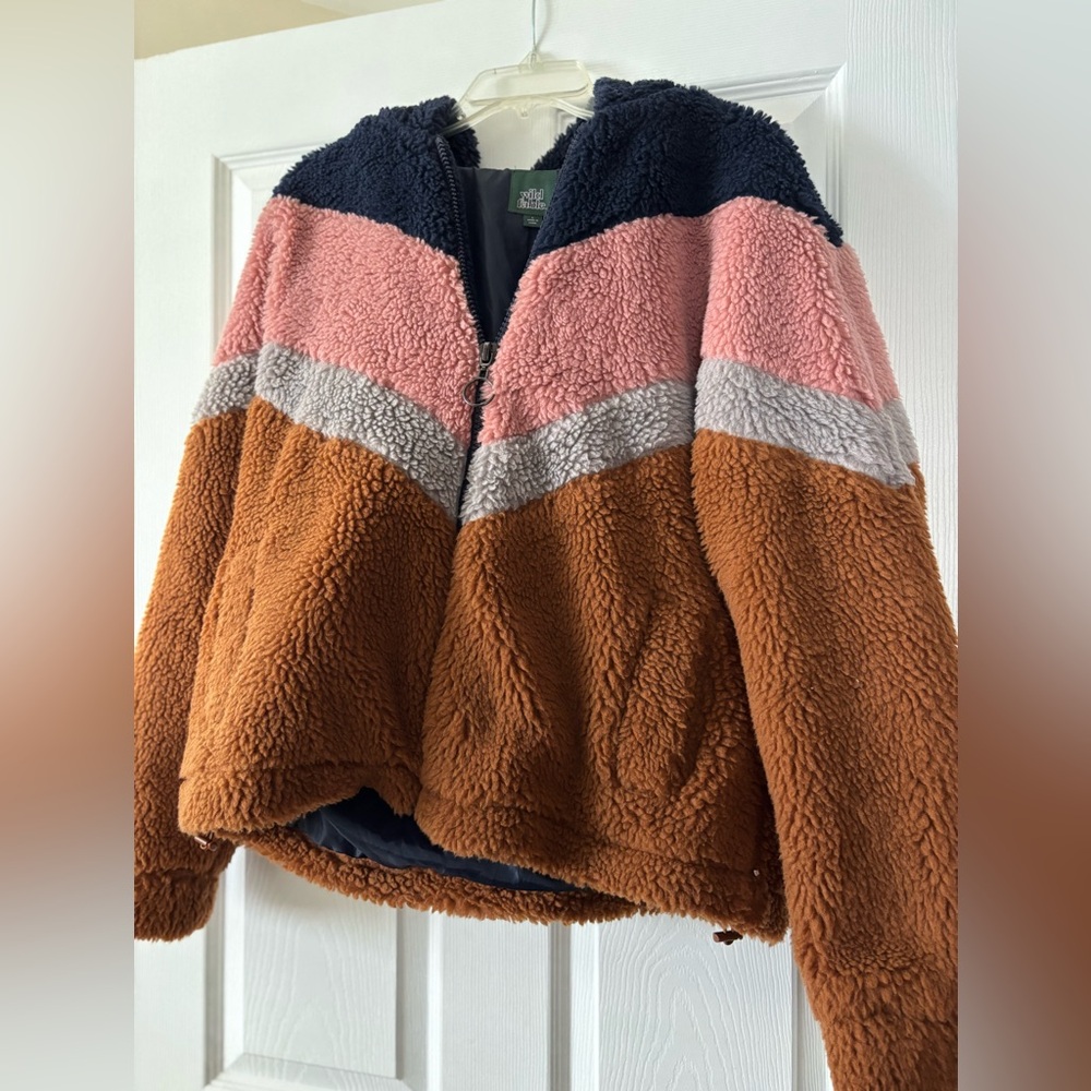 Colorblock Sherpa Fleece Jacket